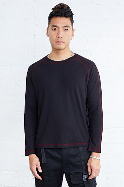 Seismic Ribbed Long Sleeve Black