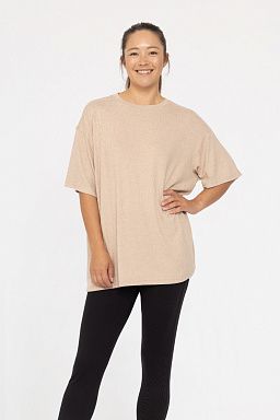 Brushed Hacci Oversized Boyfriend Mocha