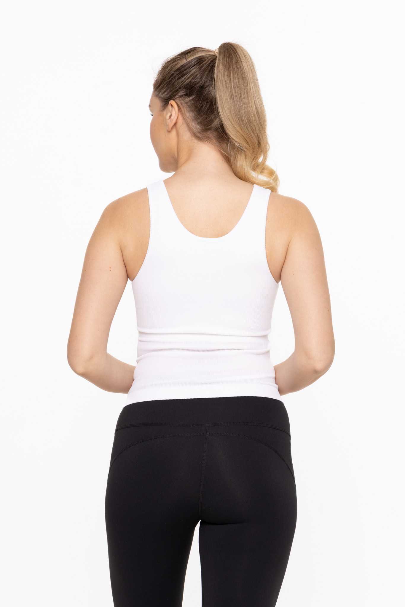 Classic Seamless Ribbed Tank Top White