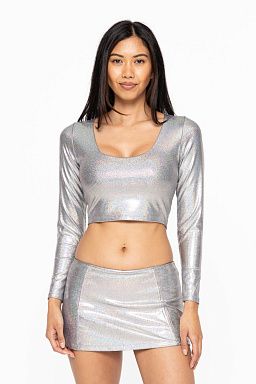 Iridescent Long Sleeve Black/silver