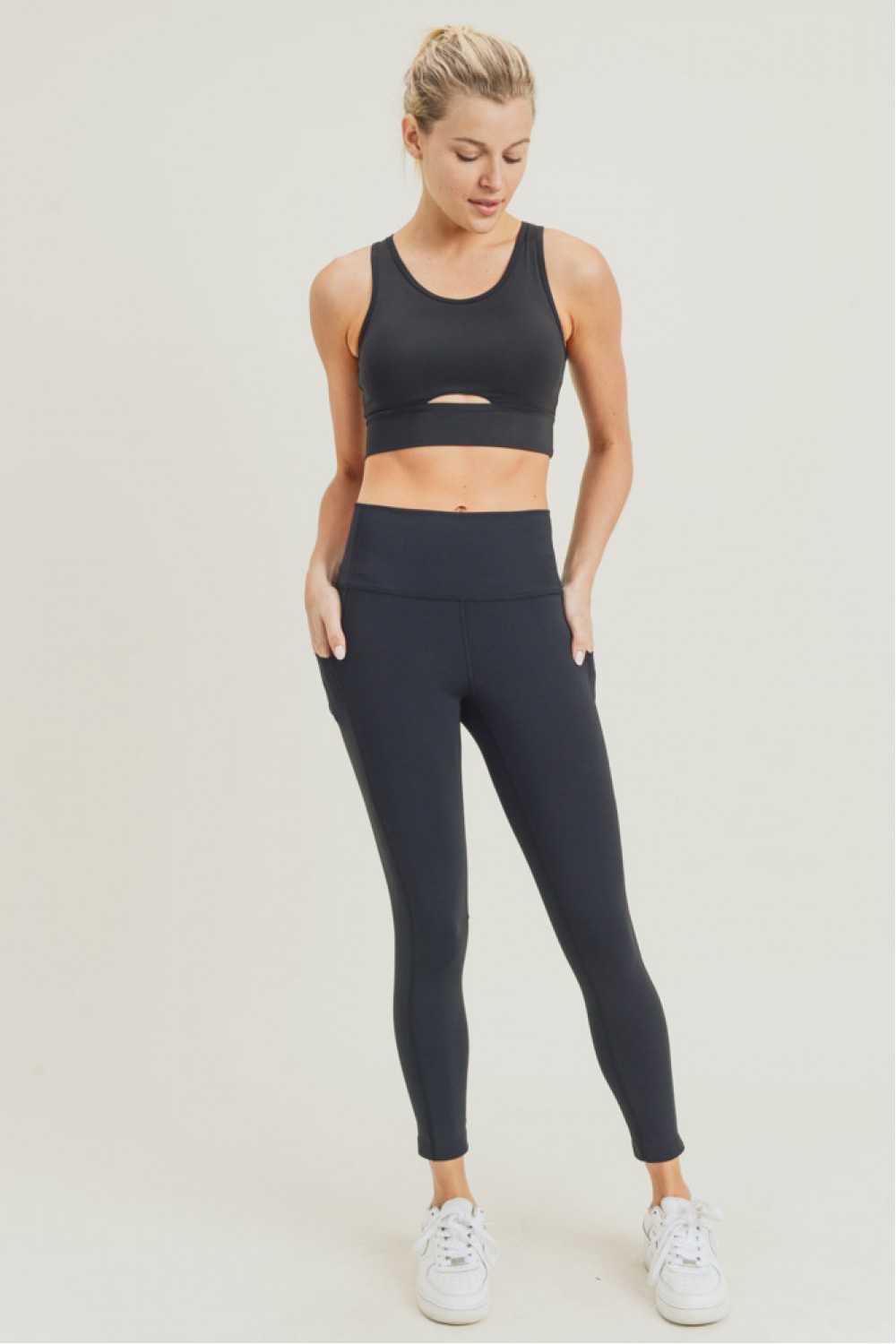 Laser-Cut and Bonded Essential Foldover High-Waist Leggings