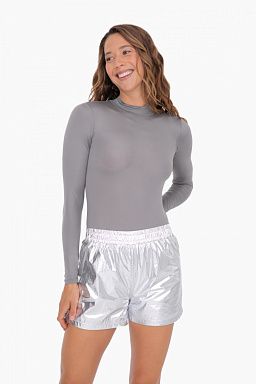 Metallic Mock Neck