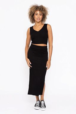 V-Neck & High Waisted Black set