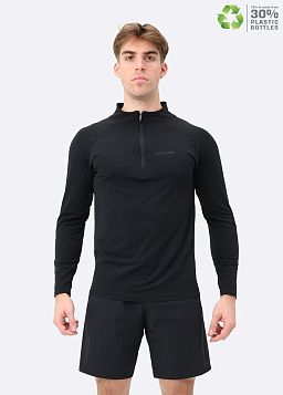 Recycled 1/4 Zip Black